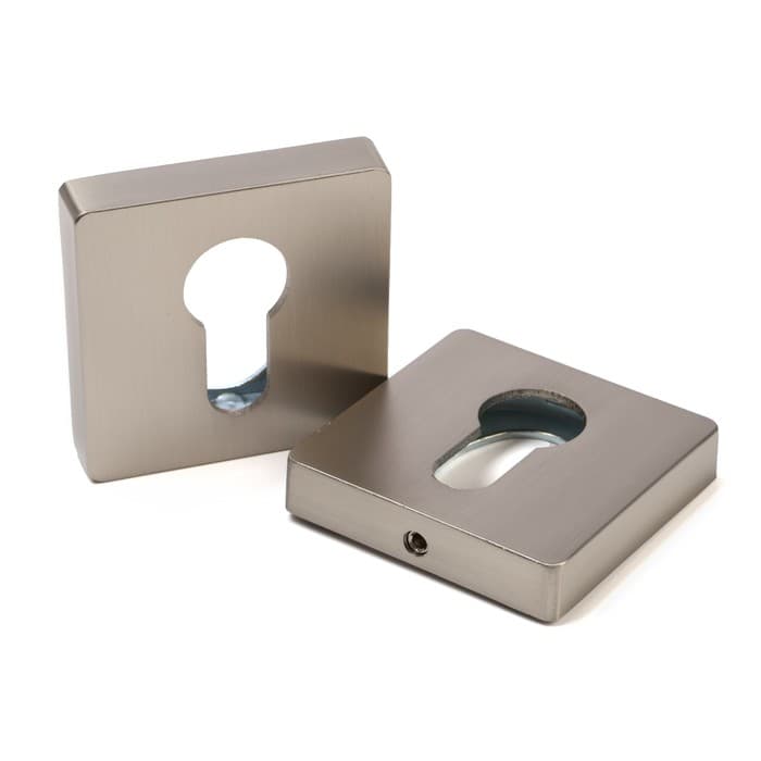 Накладка на цилиндровый механизм LOCKLAND, квадратная, цвет сатиновый никель, комплект