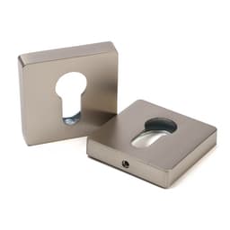 Накладка на цилиндровый механизм LOCKLAND, квадратная, цвет сатиновый никель, комплект