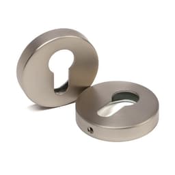 Накладка на цилиндровый механизм LOCKLAND, круглая, цвет сатиновый никель, комплект