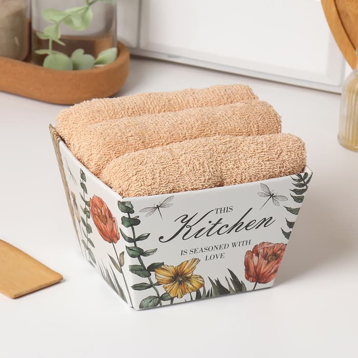Полотенца кухонные набор 3 шт. «Этель» This Kitchen, 35×50 см, 100% хлопок, махра 340 г/м²