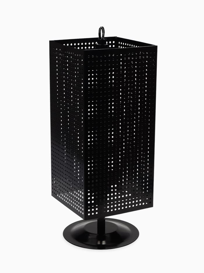 Стойка перфорированная разборная, 4 стороны, крутящиеся, 27×27×63 см, цвет чёрный матовый