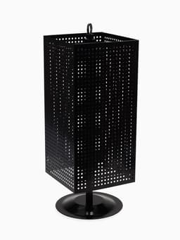 Стойка перфорированная разборная, 4 стороны, крутящиеся, 27×27×63 см, цвет чёрный матовый