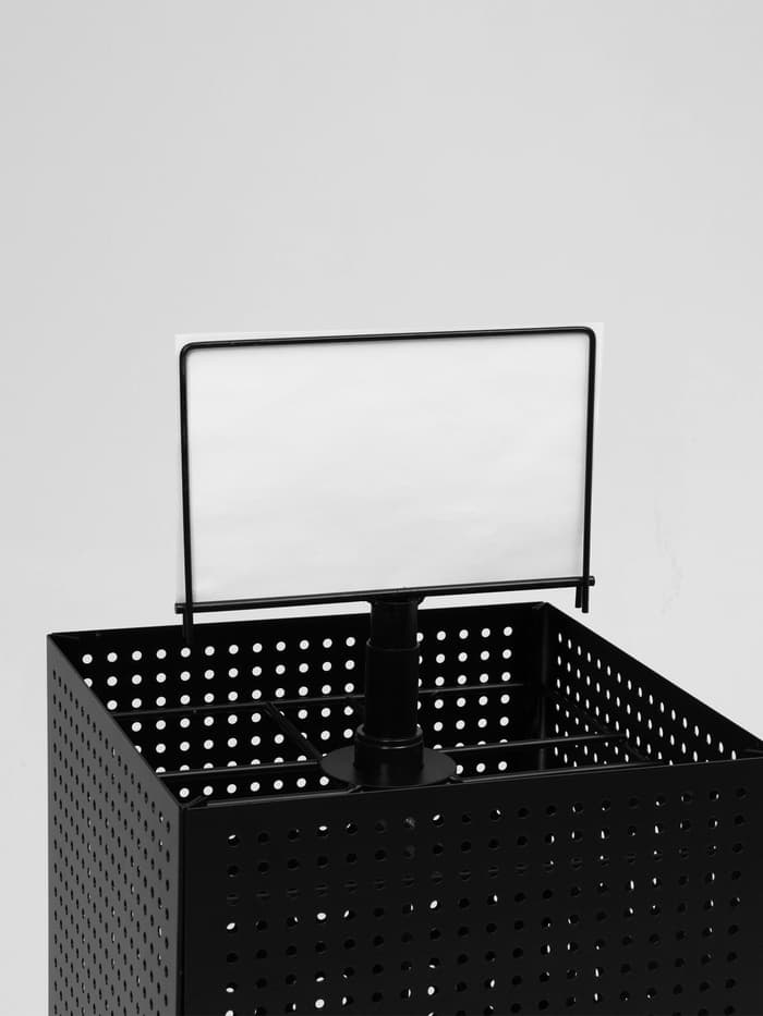 Стойка перфорированная разборная, 4 стороны, крутящиеся, 27×27×63 см, цвет чёрный матовый