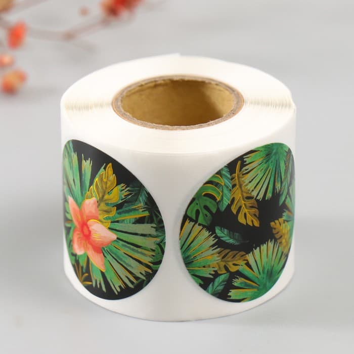 Наклейка бумага «Гепарды», тиснение золото, d=3.8 см, 252 шт. в рулоне