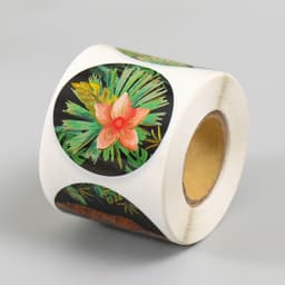 Наклейка бумага «Гепарды», тиснение золото, d=3.8 см, 252 шт. в рулоне