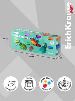Тесто для лепки ErichKrause Baby, 8 цветов по 35 г, с алоэ вера
