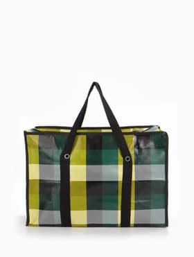 Сумка хозяйственная на молнии, 35 л, 50×20×35 см, чёрная/жёлтая