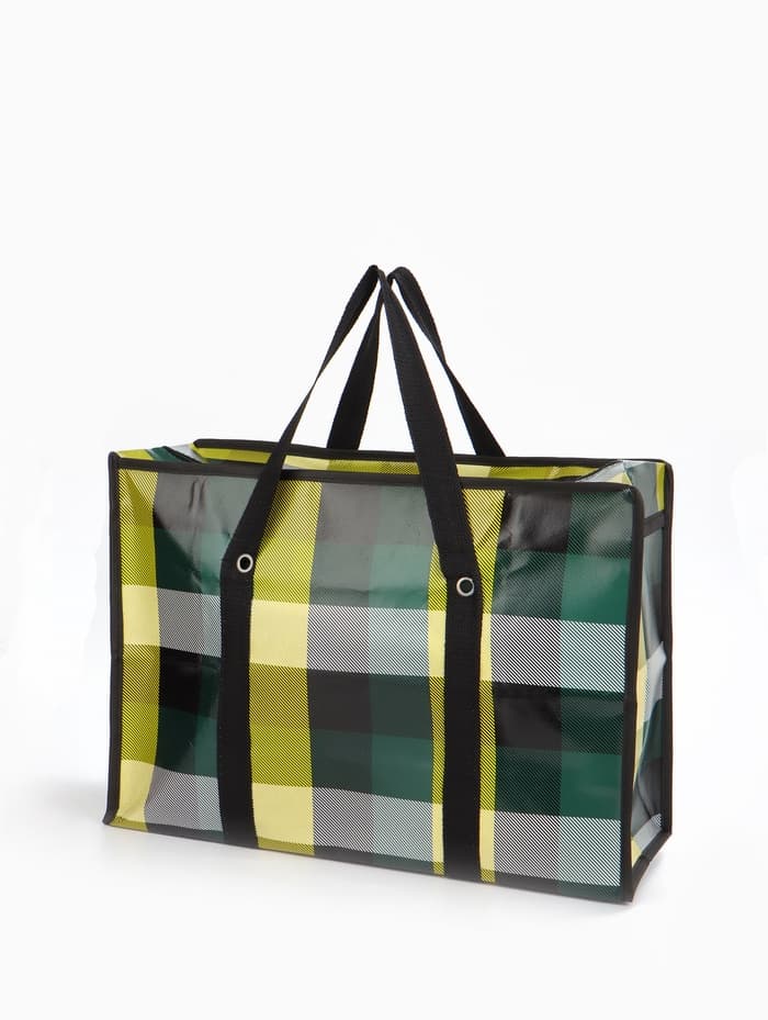 Сумка хозяйственная на молнии, 35 л, 50×20×35 см, чёрная/жёлтая