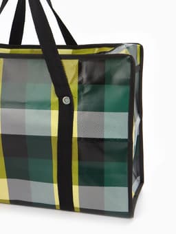 Сумка хозяйственная на молнии, 35 л, 50×20×35 см, чёрная/жёлтая