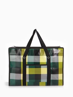 Сумка хозяйственная на молнии, 35 л, 50×20×35 см, чёрная/жёлтая