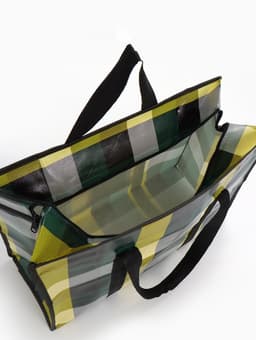 Сумка хозяйственная на молнии, 35 л, 50×20×35 см, чёрная/жёлтая