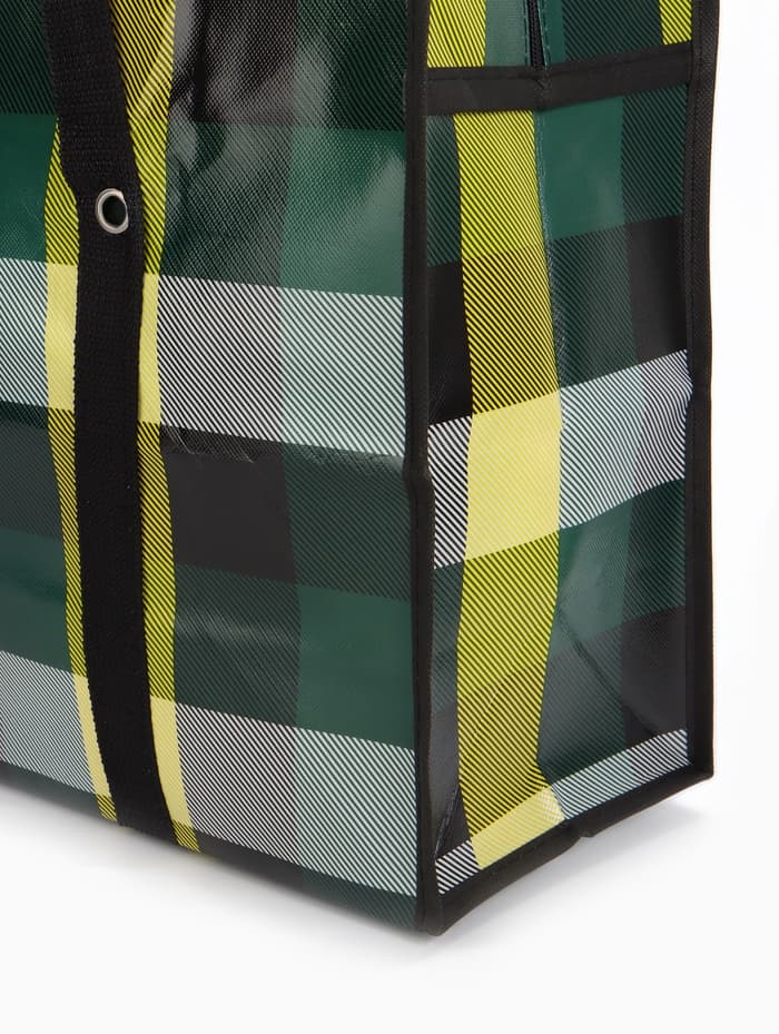 Сумка хозяйственная на молнии, 35 л, 50×20×35 см, чёрная/жёлтая