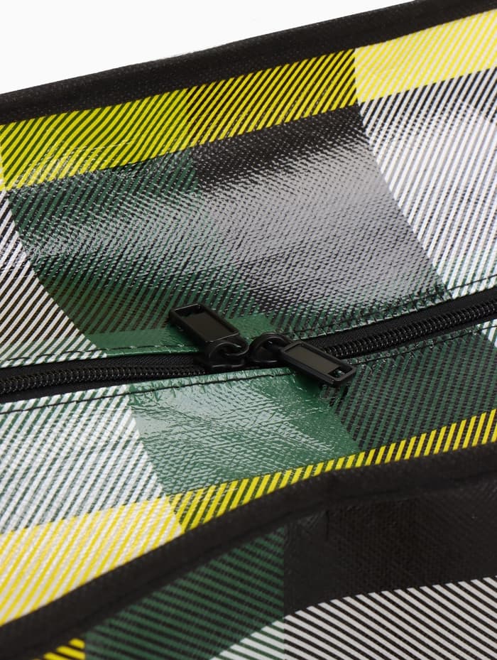 Сумка хозяйственная на молнии, 35 л, 50×20×35 см, чёрная/жёлтая