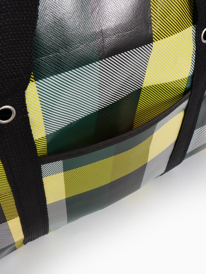 Сумка хозяйственная на молнии, 35 л, 50×20×35 см, чёрная/жёлтая