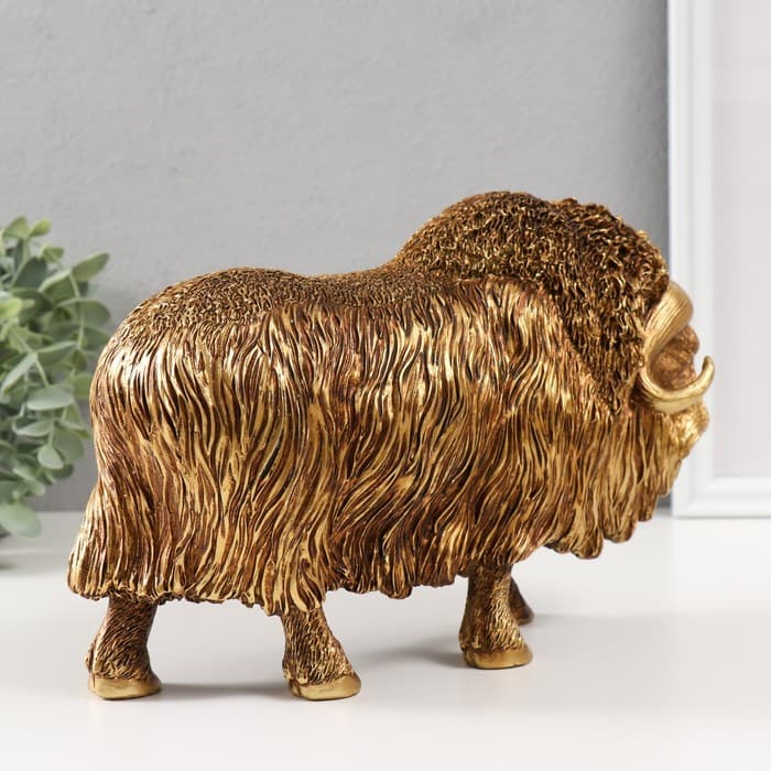 Фигурка полистоун «Овцебык», золотой 27×9.5×16.8 см