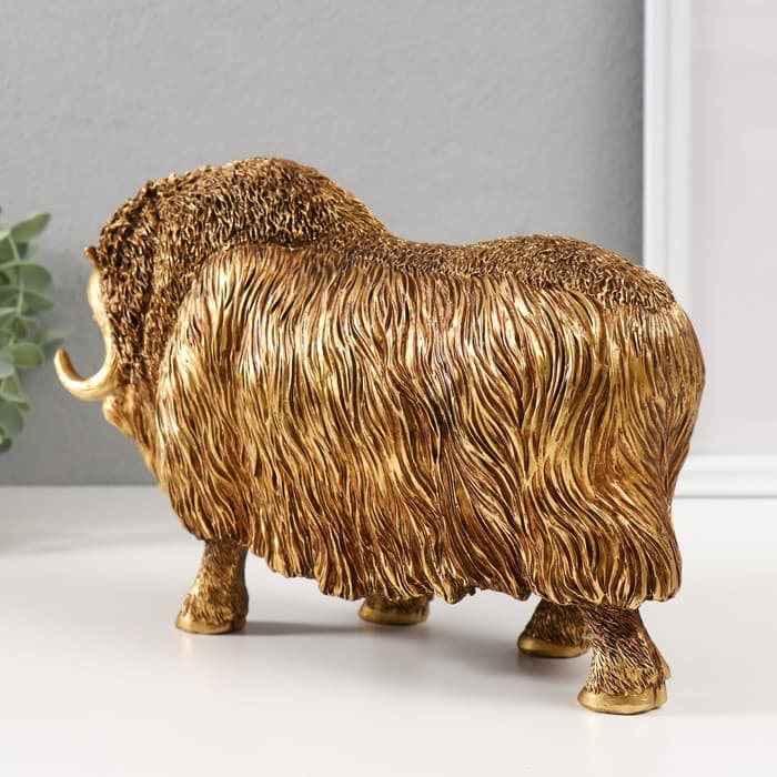 Фигурка полистоун «Овцебык», золотой 27×9.5×16.8 см