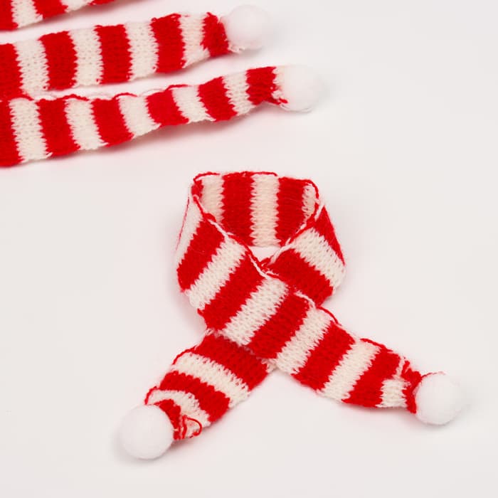 Шарфик для игрушек вязаный «Зимний вечер», набор 5 шт., размер 1 шт. — 27×2 см