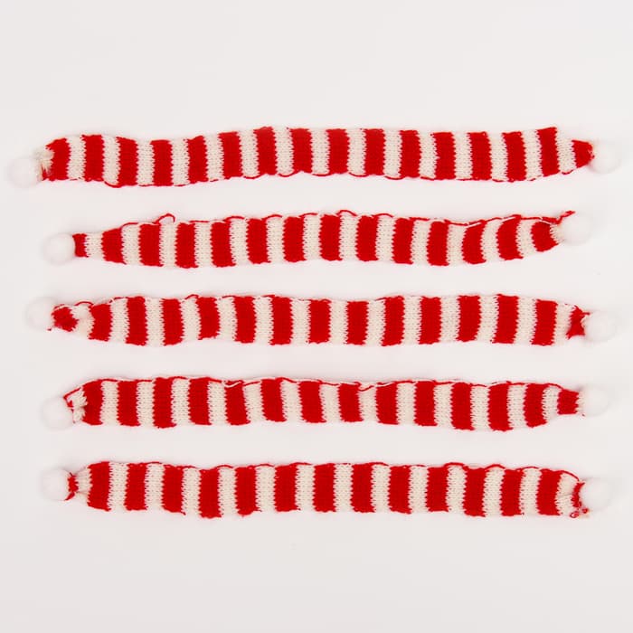 Шарфик для игрушек вязаный «Зимний вечер», набор 5 шт., размер 1 шт. — 27×2 см