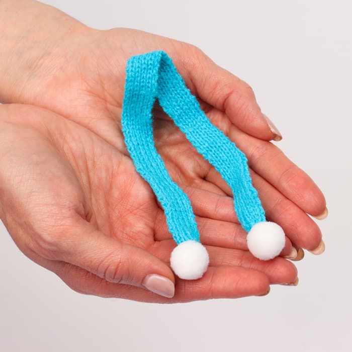 Шарфик для игрушек вязаный, набор 5 шт., размер 1 шт. — 27×2 см, цвет голубой