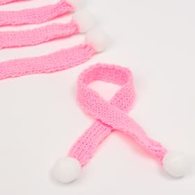Шарфик для игрушек вязаный, набор 5 шт., размер 1 шт. — 27×2 см, цвет розовый