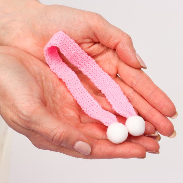 Шарфик для игрушек вязаный, набор 5 шт., размер 1 шт. — 27×2 см, цвет розовый