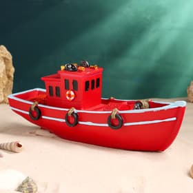 Сувенирная модель корабля «Катер красный», фигурка полистоун, 29×8×11 см