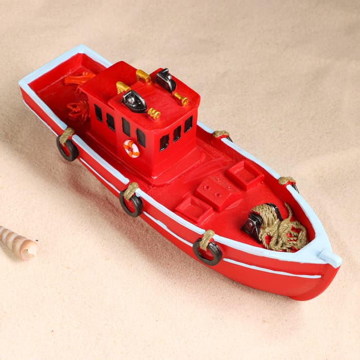 Сувенирная модель корабля «Катер красный», фигурка полистоун, 29×8×11 см