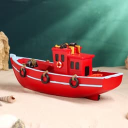 Сувенирная модель корабля «Катер красный», фигурка полистоун, 29×8×11 см