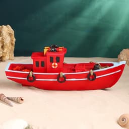 Сувенирная модель корабля «Катер красный», фигурка полистоун, 29×8×11 см