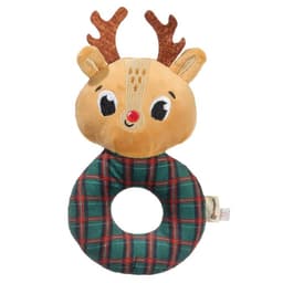 Мягкая погремушка на колечке Крошка Я «Оленёнок. Клетка», текстиль, в пакете