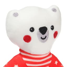 Мягкая погремушка на колечке Крошка Я «Медвежонок. Новогодний», текстиль, в пакете