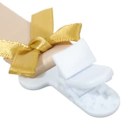 Подарочный набор новогодний M&B «Наше счастье»: соска-пустышка ортодонт., от 6 мес., и держатель на ленте, подарочная упаковка