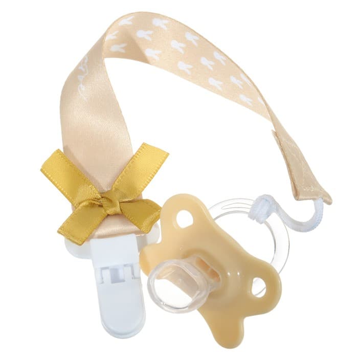Подарочный набор новогодний M&B «Наше счастье»: соска-пустышка ортодонт., от 6 мес., и держатель на ленте, подарочная упаковка