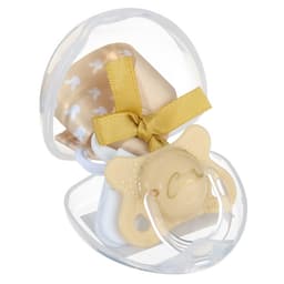 Подарочный набор новогодний M&B «Наше счастье»: соска-пустышка ортодонт., от 6 мес., и держатель на ленте, подарочная упаковка