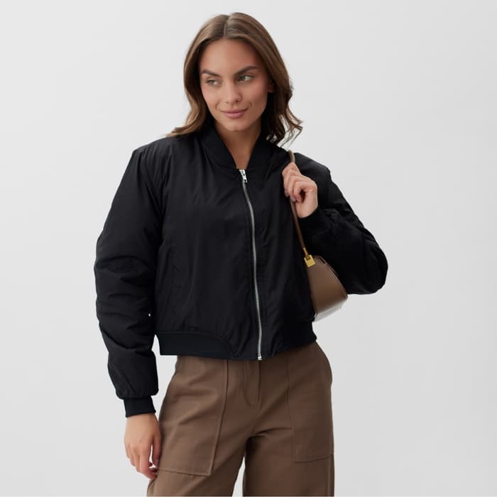 Бомбер женский демисезонный MIST, размер 40-42, чёрный