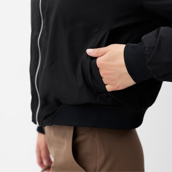 Бомбер женский демисезонный MIST, размер 40-42, чёрный