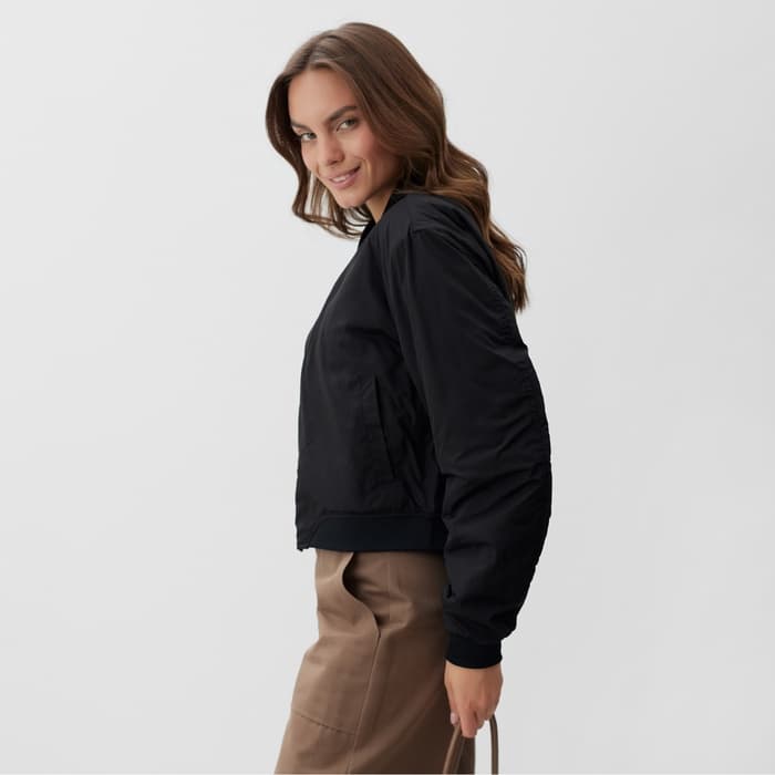 Бомбер женский демисезонный MIST, размер 44-46, чёрный