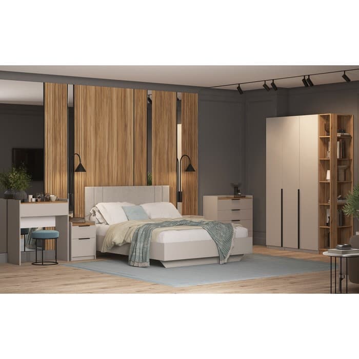 Стеллаж угловой «Авелона», 257×538×2200 мм, цвет дуб вотан