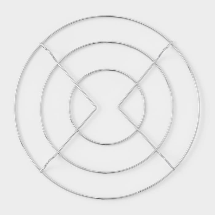 Подставка под горячее на ножках «Круг», 17.5×17.5×1.5 см, хромированная