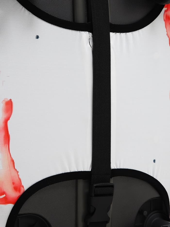 Чехол на чемодан на колёсах, 28" (L), с принтом «Бульдог», белый