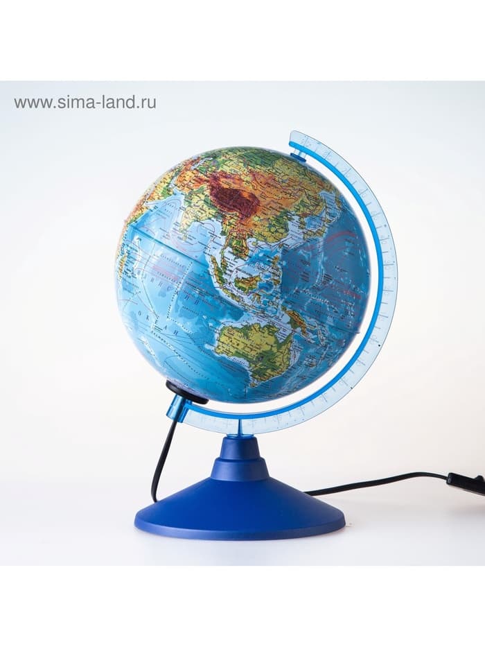 Глобус физико-политический, диаметр 210 мм, с подсветкой