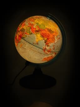 Глобус физико-политический, диаметр 210 мм, с подсветкой