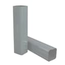 Столб, 250×6.2×5.5 см, t=1.4 мм, цинк, без отверстий, с заглушкой GL, серый
