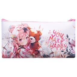 Пенал школьный, текстиль, плоский, 10.8×20.5 см «Аниме»