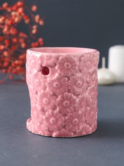 Аромалампа для эфирных масел «Ромашки», керамика, розовая, 6.7×6.7×7.5 см