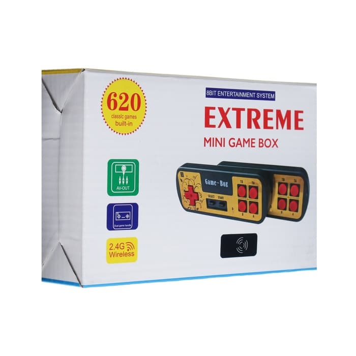 Игровая приставка XF-016, 620 игр, AV кабель, 2 беспроводных джойстика, чёрная