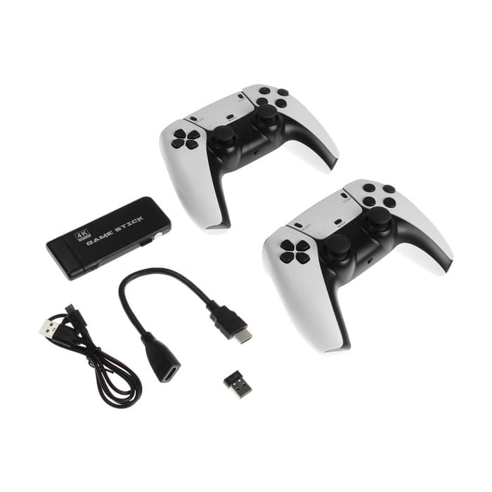 Игровая приставка M8Pro, 8/16/32 бита, 64 ГБ, HDMI, microSD, 2 беспроводных джойстика, чёрная