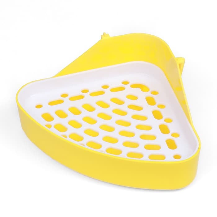 Туалет для кроликов и хорьков, 24×18×11 см, угловой, пластик, жёлтый