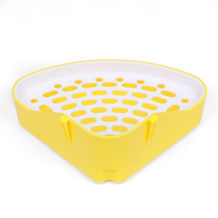 Туалет для кроликов и хорьков, 24×18×11 см, угловой, пластик, жёлтый