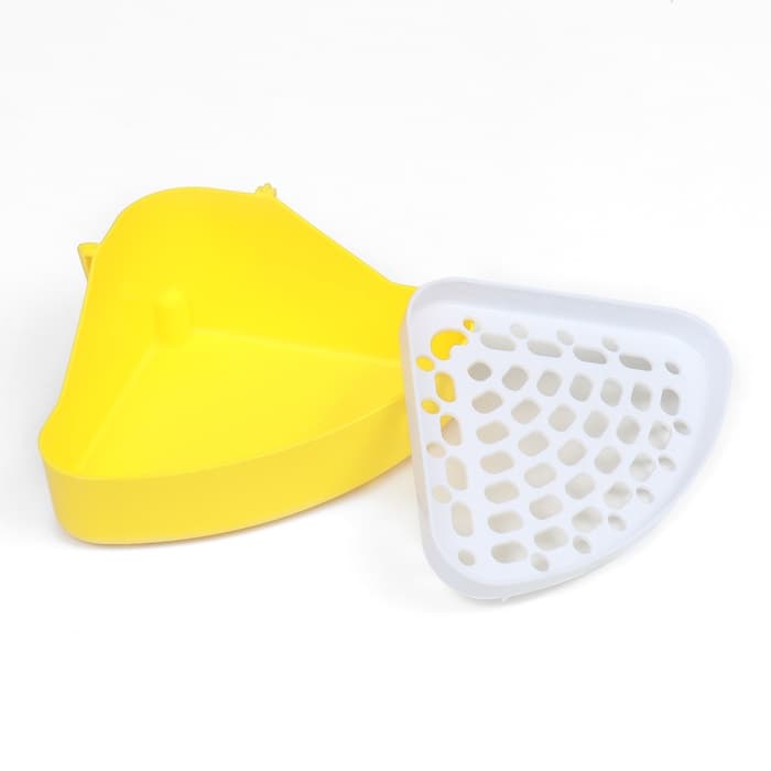 Туалет для кроликов и хорьков, 24×18×11 см, угловой, пластик, жёлтый